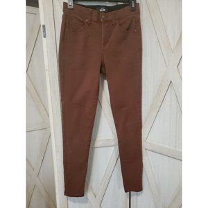 Lularoe With Love Womens Jeans Size 26 Brown Stretch Skinny Elastic Waist